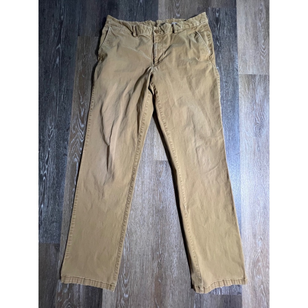 Old Navy Ultimate Straight Pants Mens 36x36 Tan Khaki Chino Trousers 2948